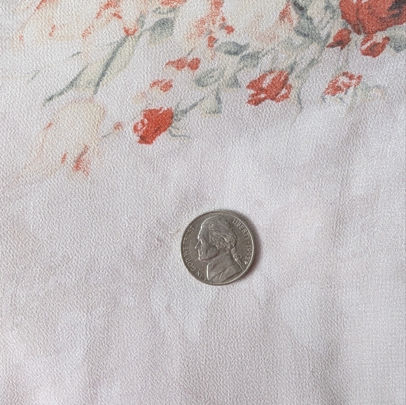 Baltic Born "Giselle" Light Grey Floral Long Sleeve Chiffon Dress With Slit - Picture 6 of 10